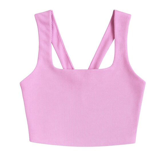 Alo Yoga Alosoft Aura Ribbed Tank Light Pink S - Picture 4 of 7